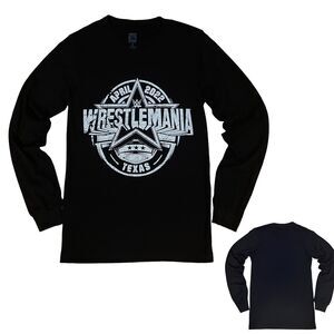 WWE Authentic Wrestlemania April 2022 Texas Long Sleeve T-Shirt Small Slim Fit